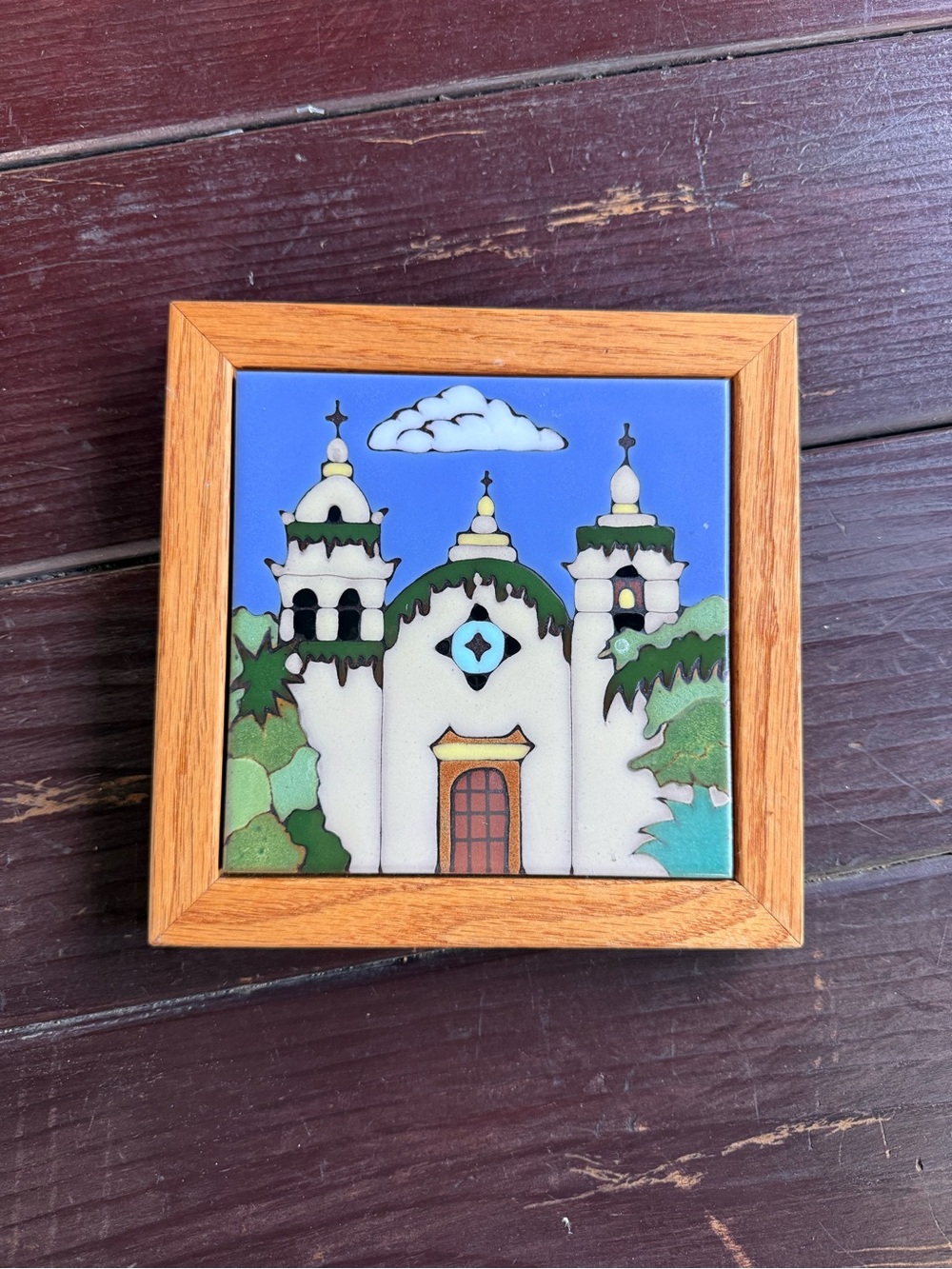 Triton Tile San Carlos Borromeo De Carmel Mission Hot Plate Coaster or Decor